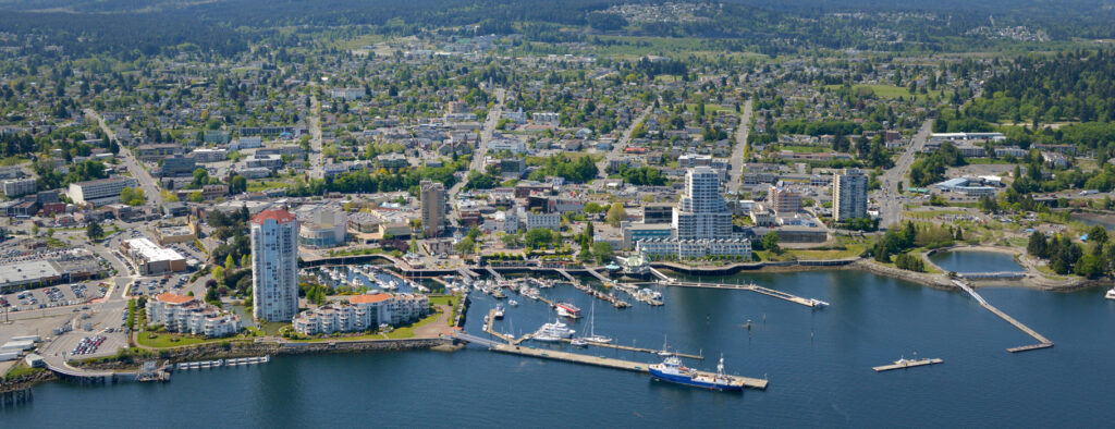 Aerial view of the Nanaimo harbour